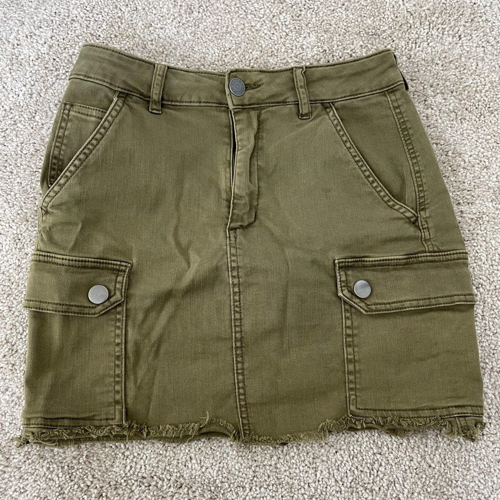 Short Jean Skirt Army Green XS